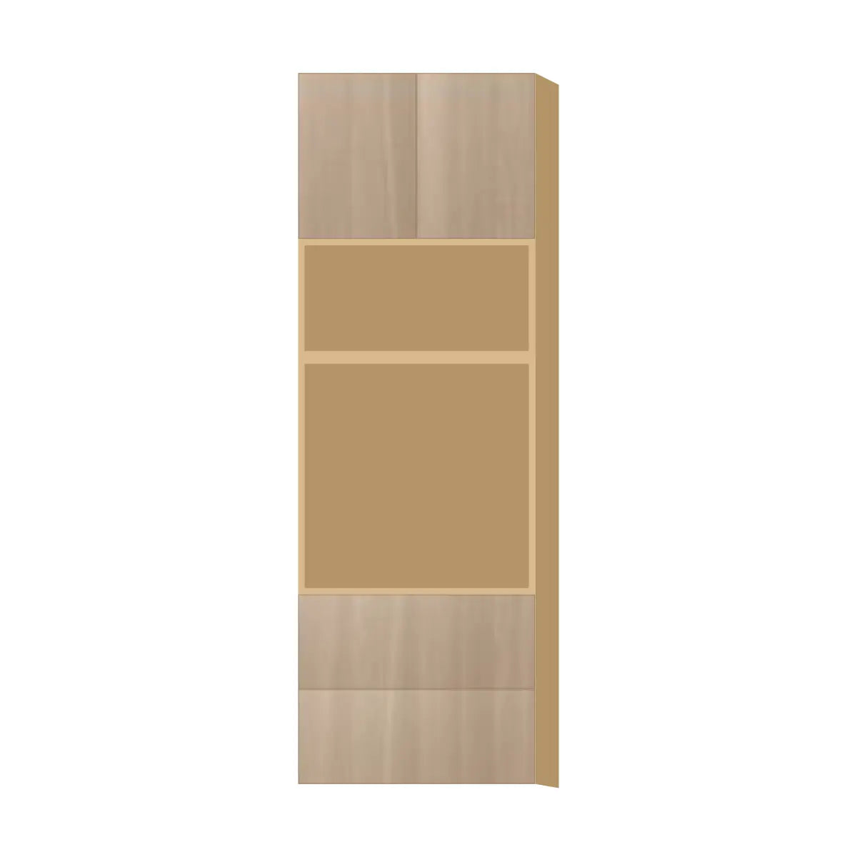 Contemporary microwave & oven tall cabinet, Vanilla Oak door, P-Box (Prestige)