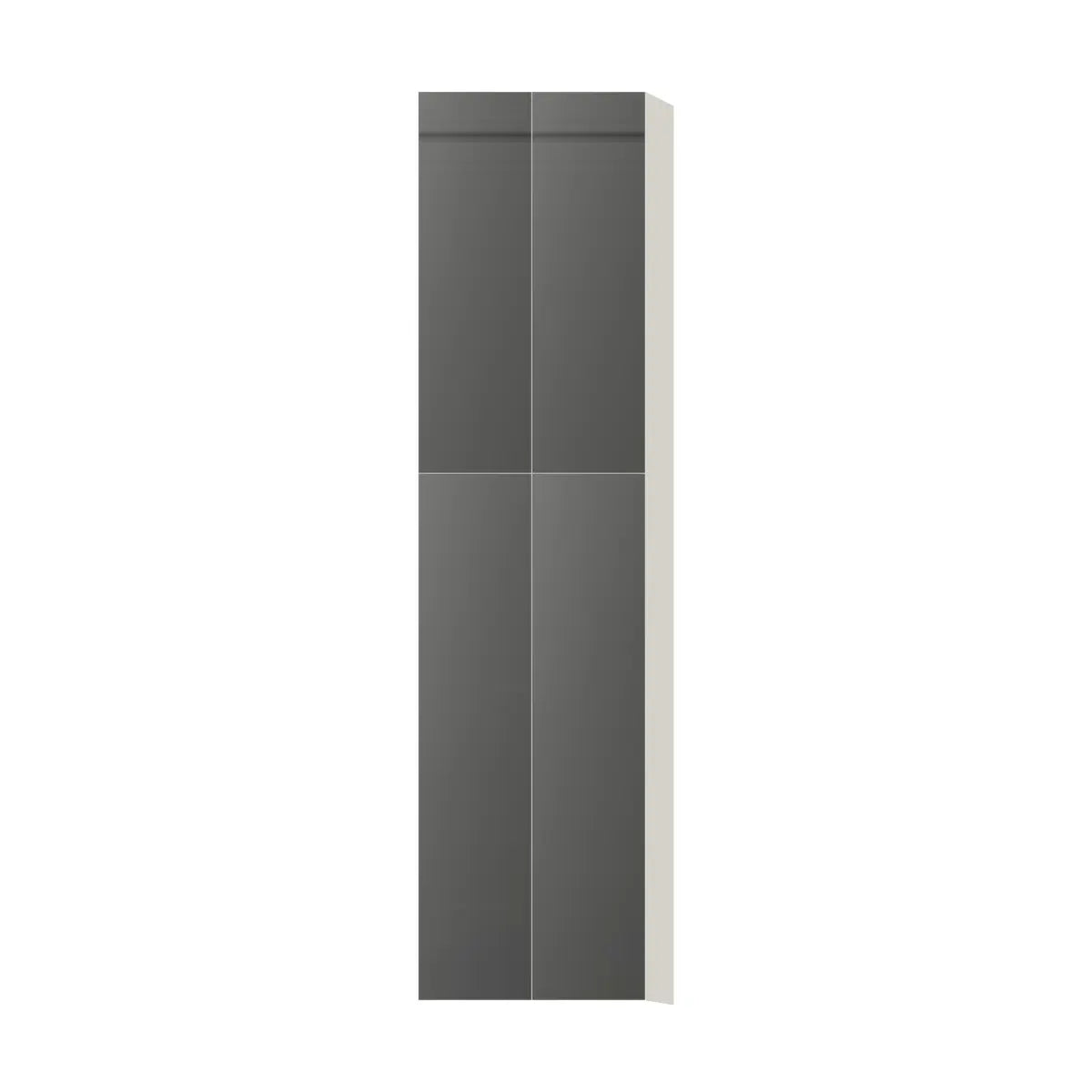 Contemporary pantry cabinet, Glossy Gray door, L-Box (Luxury)