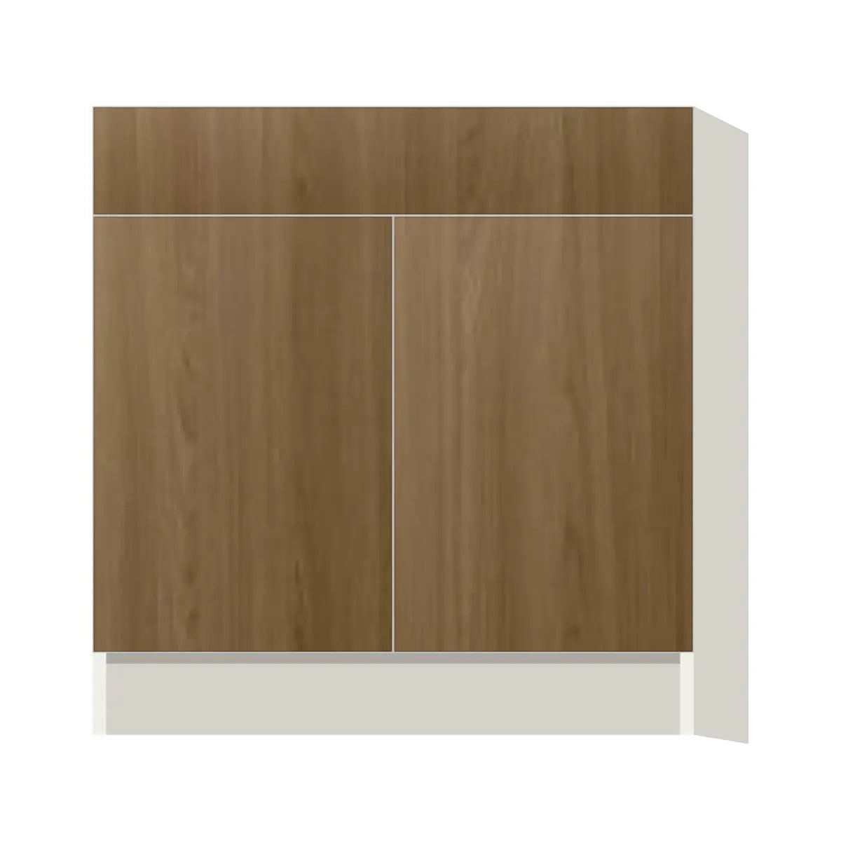 Contemporary sink base cabinet, Barcelona Dark Oak door, L-Box (Luxury)