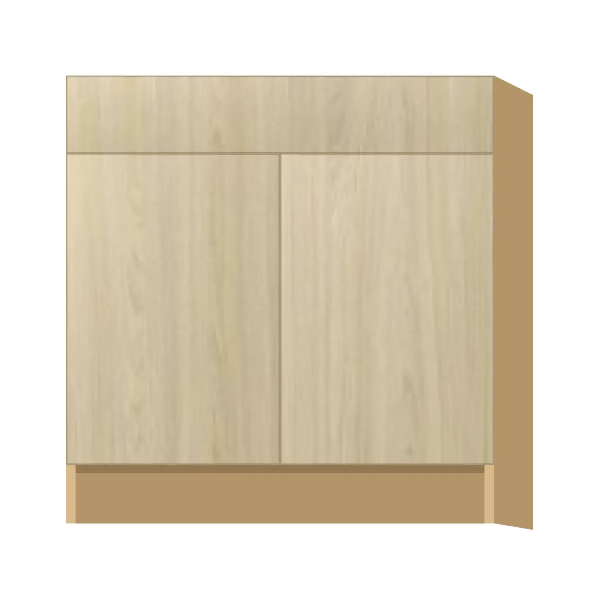 Contemporary sink base cabinet, Barcelona Light Oak door, P-Box (Prestige)