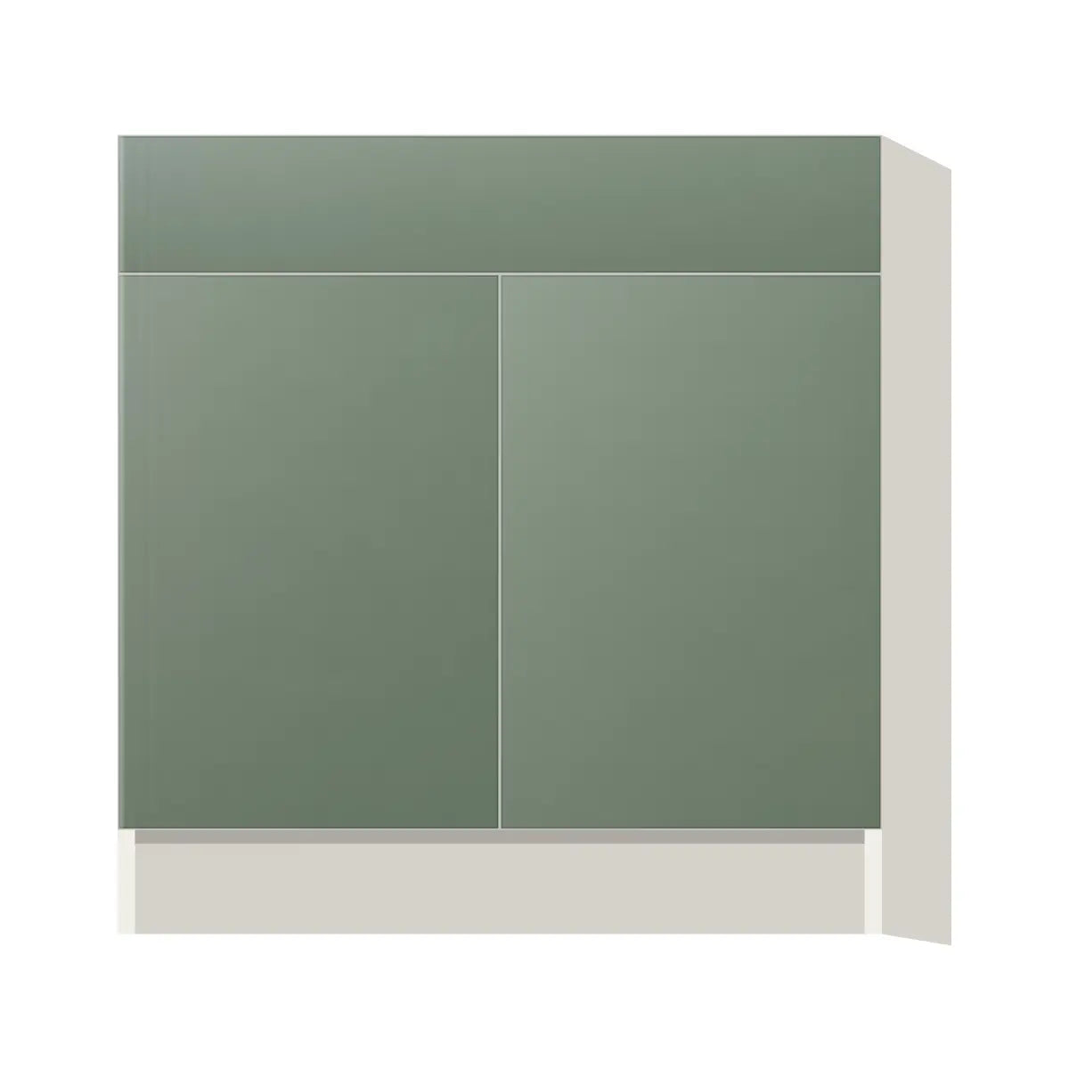 Contemporary sink base cabinet, Bean Paste Green door, L-Box (Luxury)