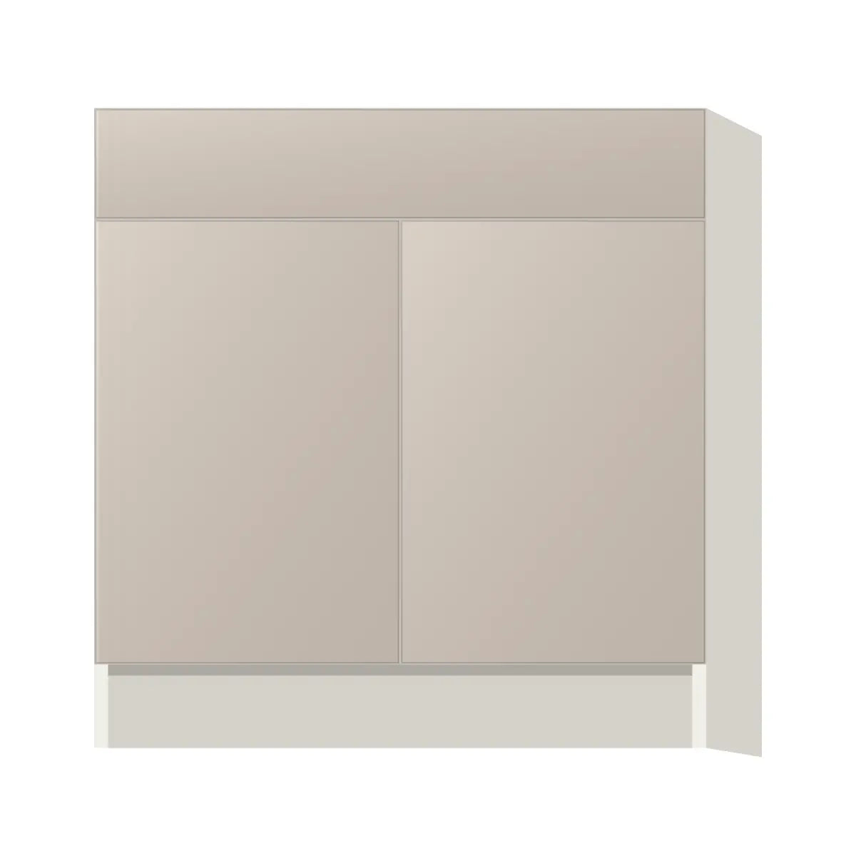 Contemporary sink base cabinet, Cashmere Gray door, L-Box (Luxury)