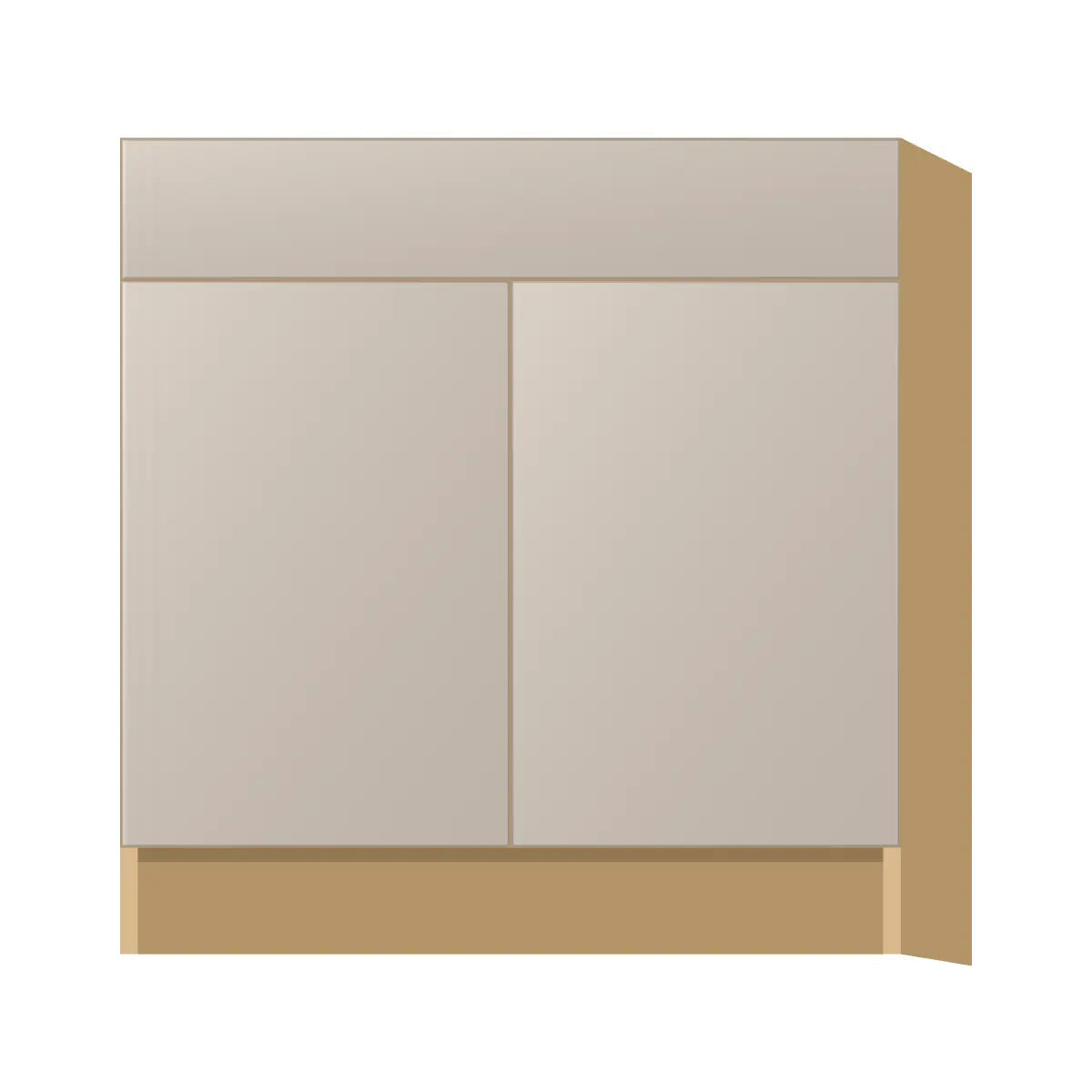 Contemporary sink base cabinet, Cashmere Gray door, P-Box (Prestige)