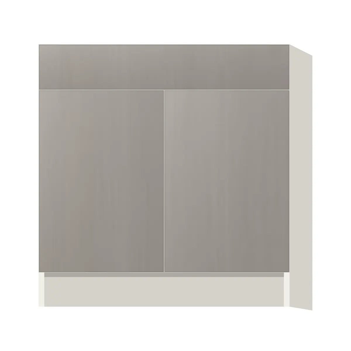 Contemporary sink base cabinet, Fog Oak door, L-Box (Luxury)