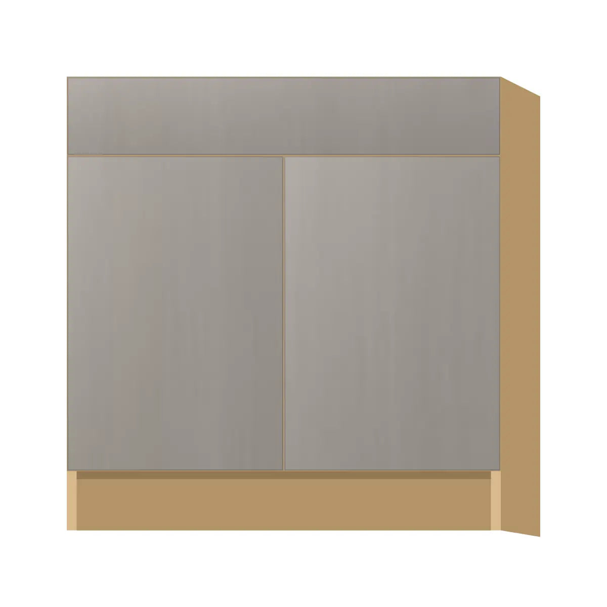 Contemporary sink base cabinet, Fog Oak door, P-Box (Prestige)