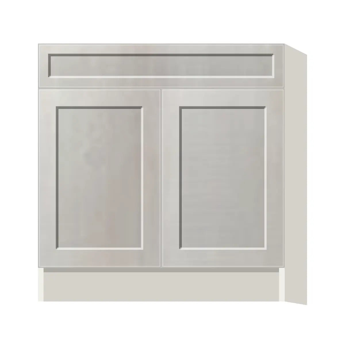 Contemporary sink base cabinet, Genesis Sliced Oak door, L-Box (Luxury)