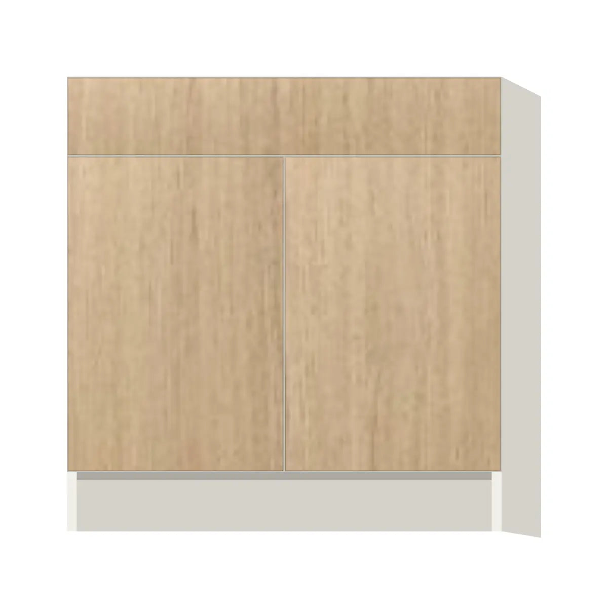 Contemporary sink base cabinet, Modern Oak door, L-Box (Luxury)