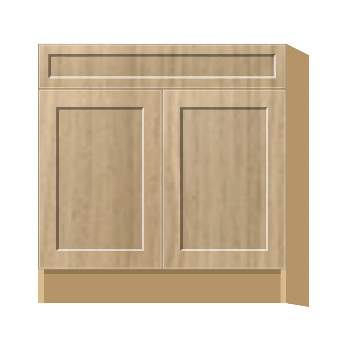 Contemporary sink base cabinet, Modern Oak Shaker door, P-Box (Prestige)