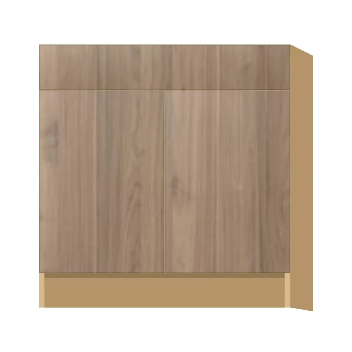 Contemporary sink base cabinet, Moonnut door, P-Box (Prestige)