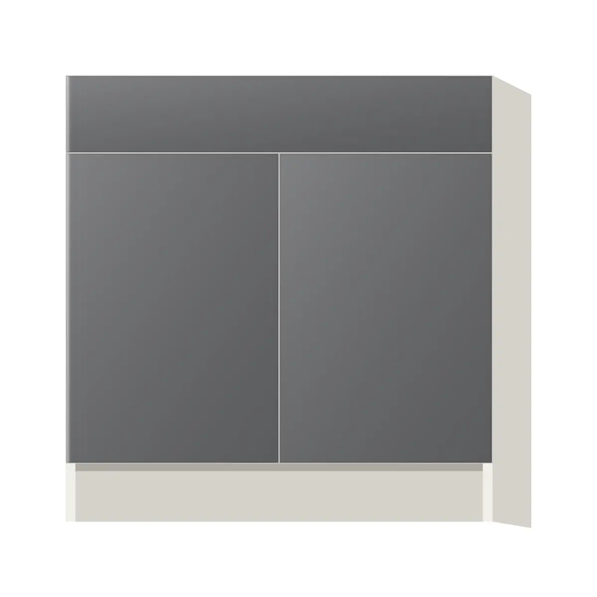 Contemporary sink base cabinet, Prime Matte Grey door, L-Box (Luxury)