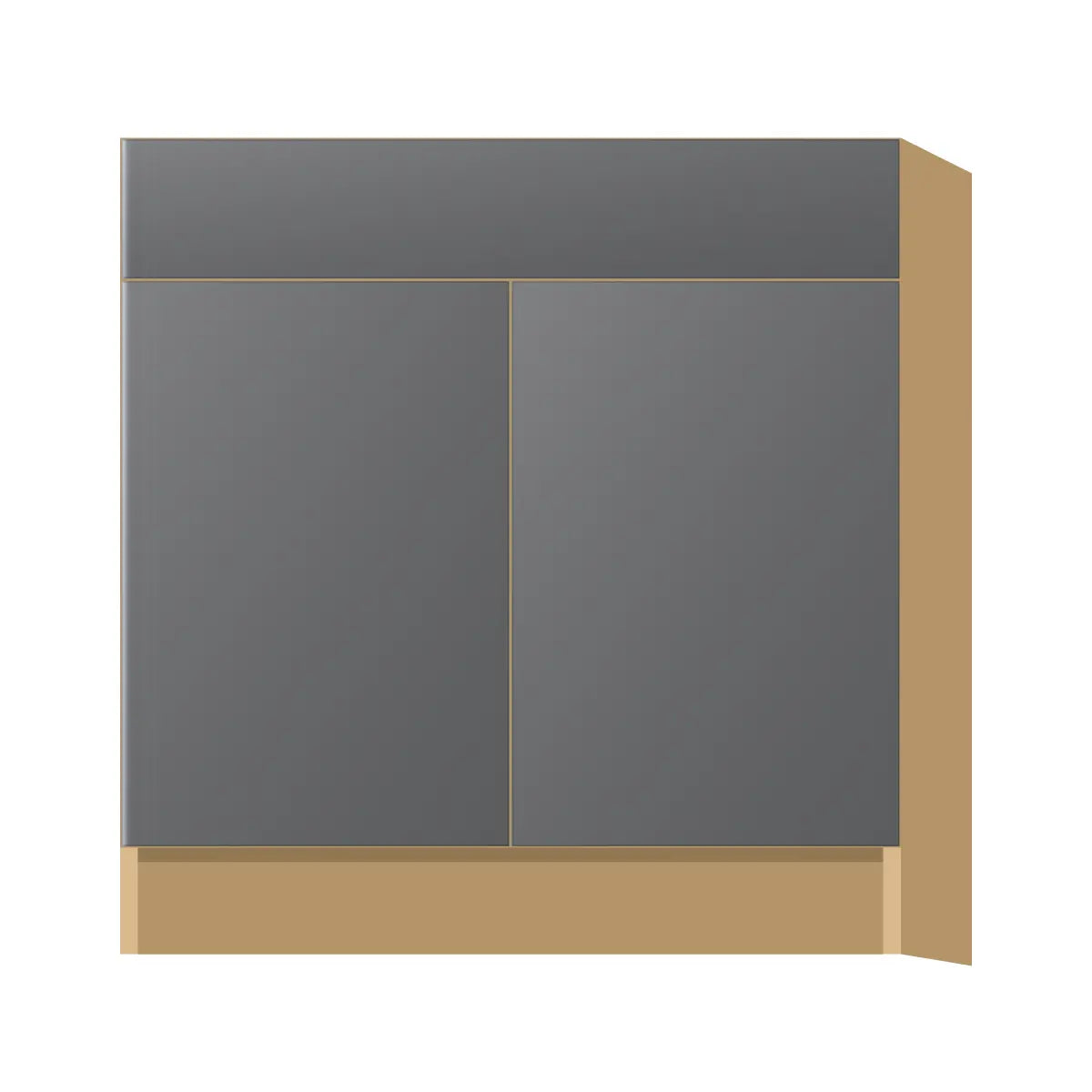Contemporary sink base cabinet, Prime Matte Grey door, P-Box (Prestige)