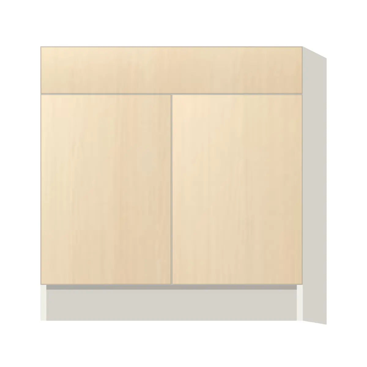 Contemporary sink base cabinet, Riva Oak door, L-Box (Luxury)