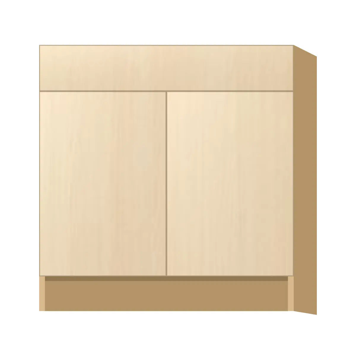Contemporary sink base cabinet, Riva Oak door, P-Box (Prestige)
