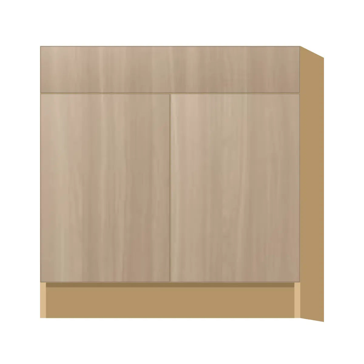 Contemporary sink base cabinet, Vanilla Oak door, P-Box (Prestige)