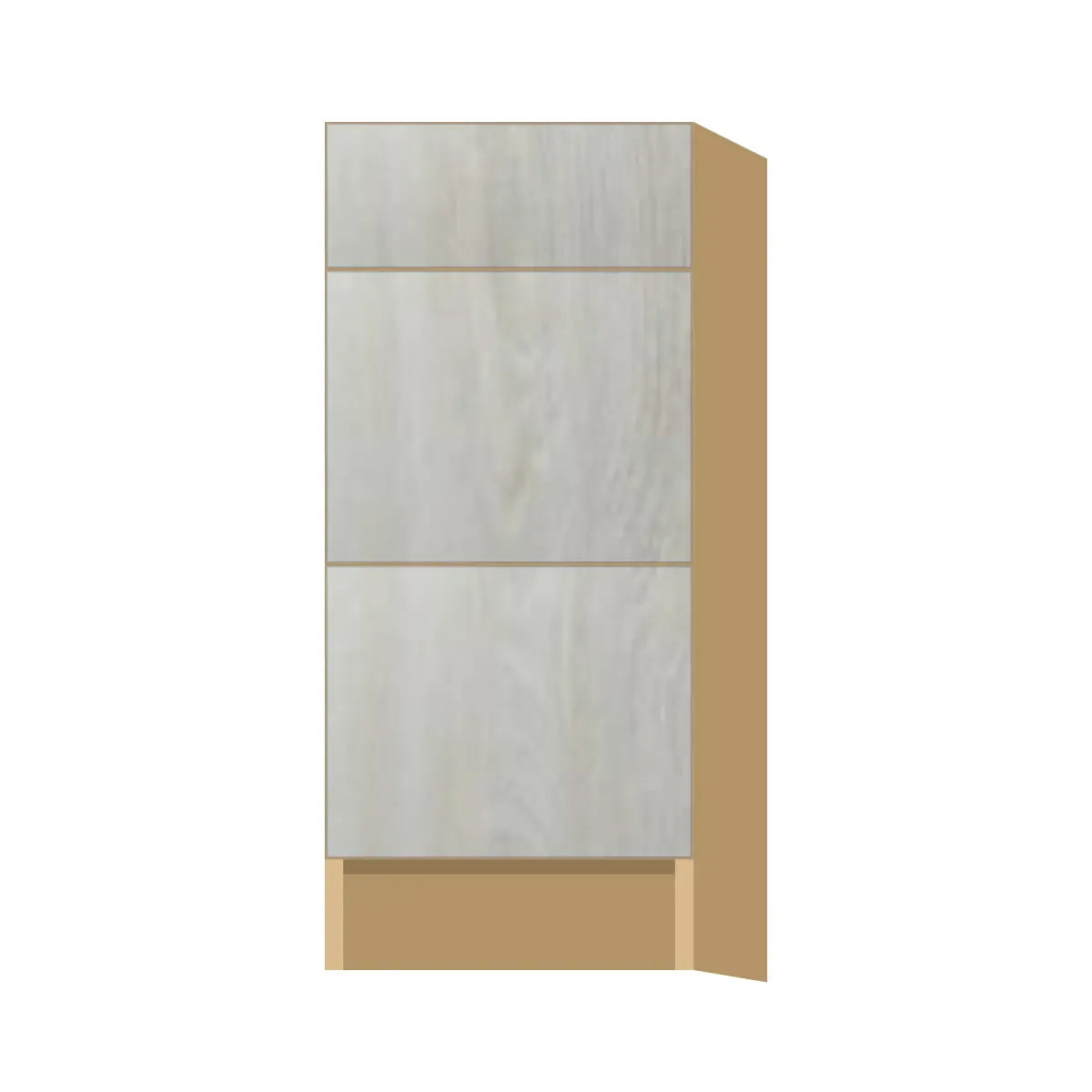 Contemporary vanity 3-drawer base cabinet, Artisan White Oak door, P-Box (Prestige)