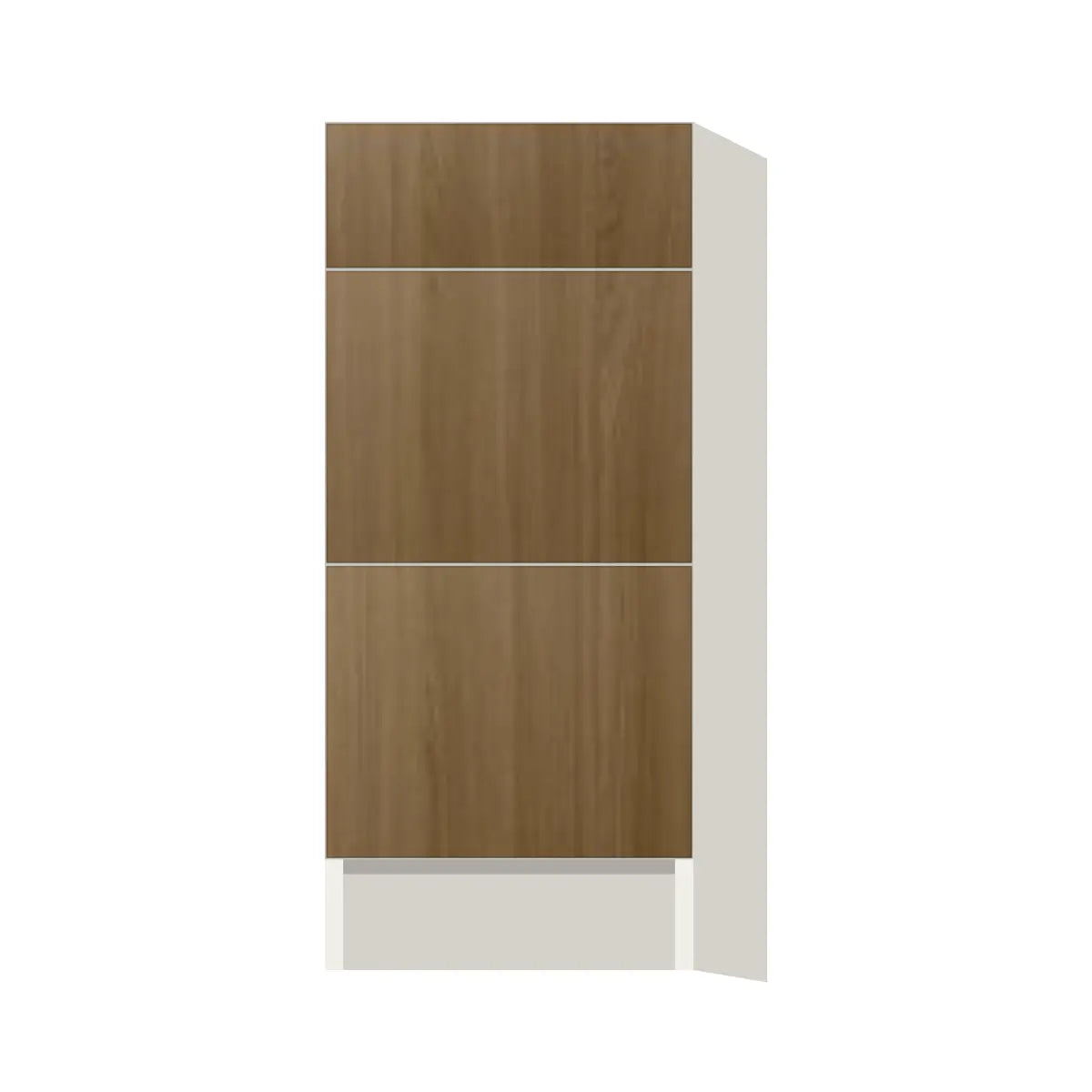 Contemporary vanity 3-drawer base cabinet, Barcelona Dark Oak door, L-Box (Luxury)