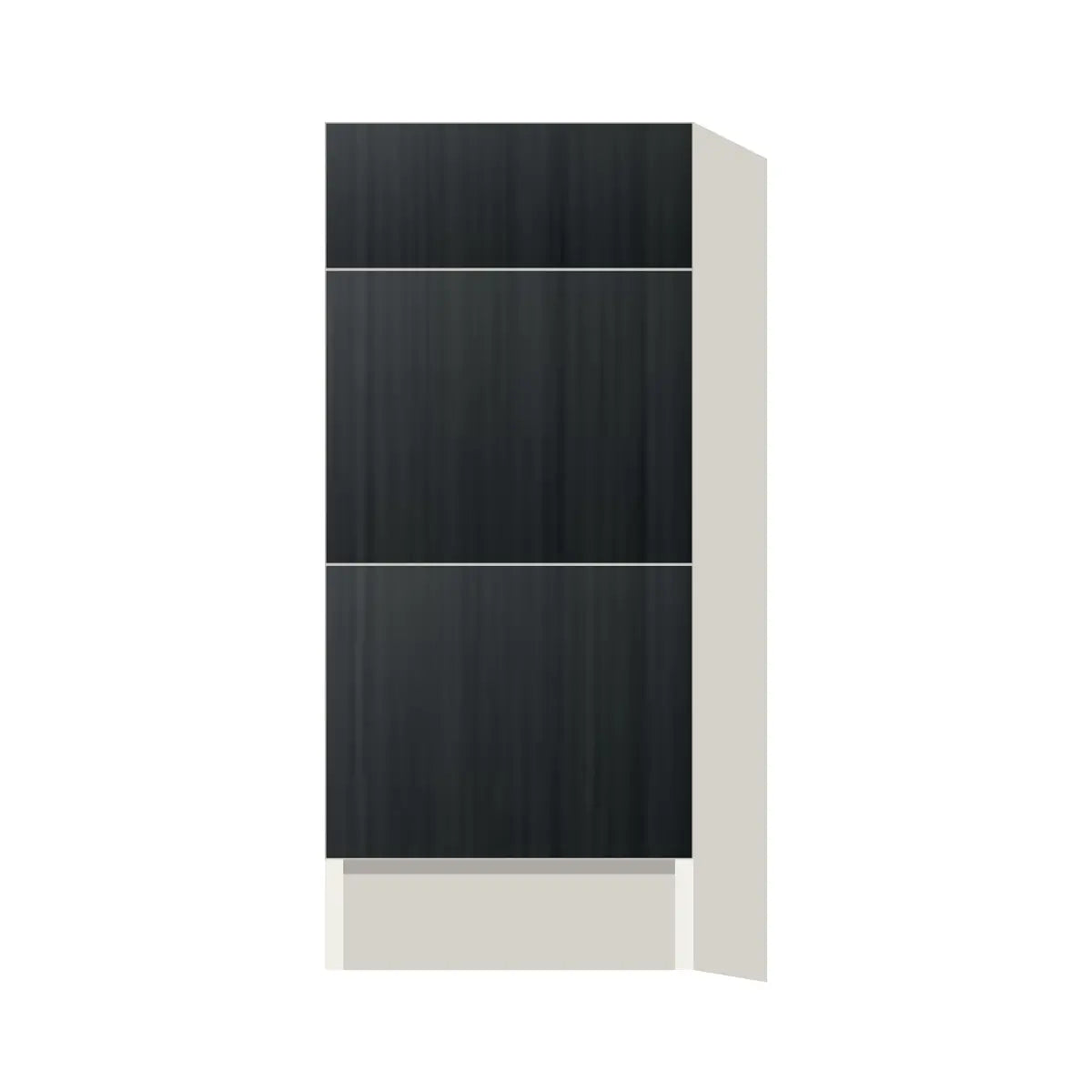 Contemporary vanity 3-drawer base cabinet, Black Grain door, L-Box (Luxury)