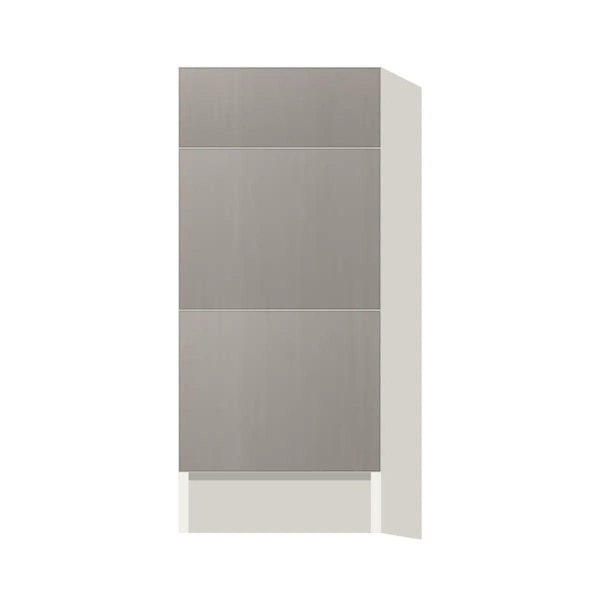 Contemporary vanity 3-drawer base cabinet, Fog Oak door, L-Box (Luxury)