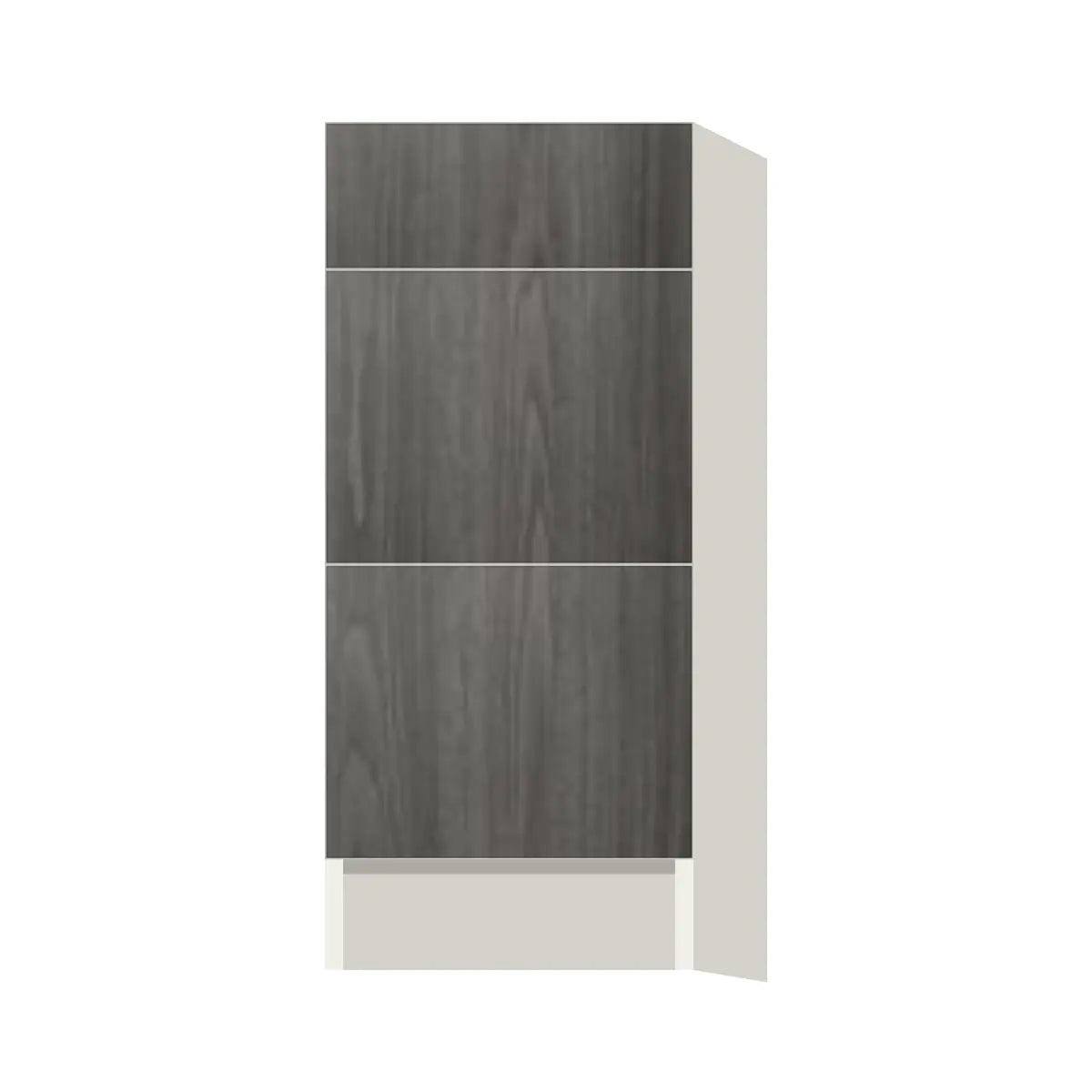 Contemporary vanity 3-drawer base cabinet, Indian Light Walnut door, L-Box (Luxury)