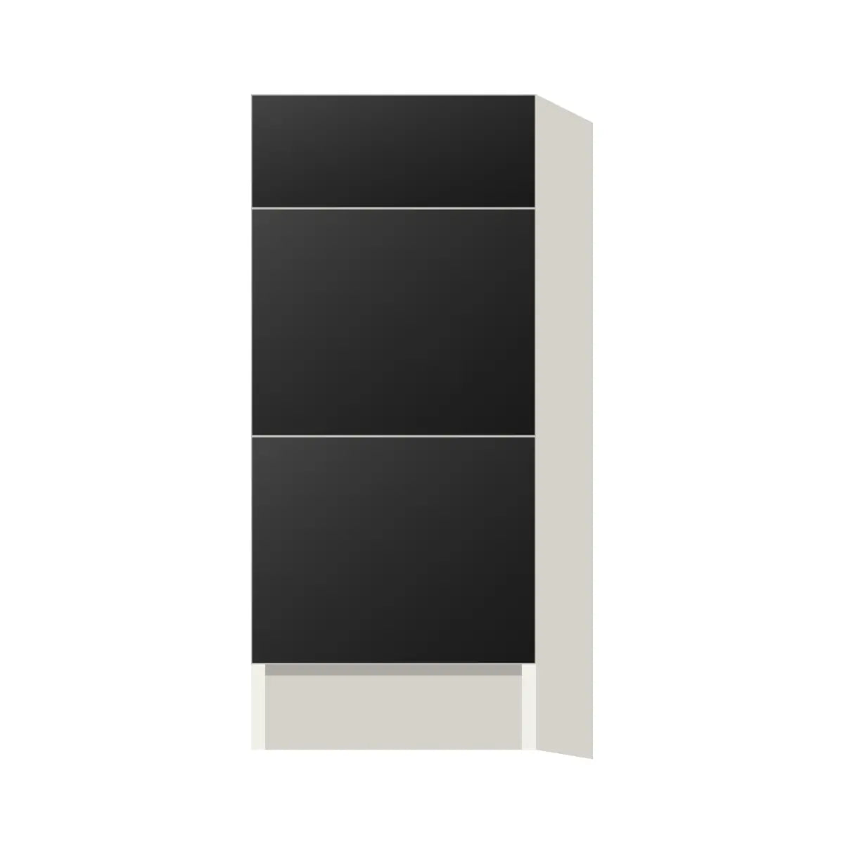 Contemporary vanity 3-drawer base cabinet, Matte Black door, L-Box (Luxury)