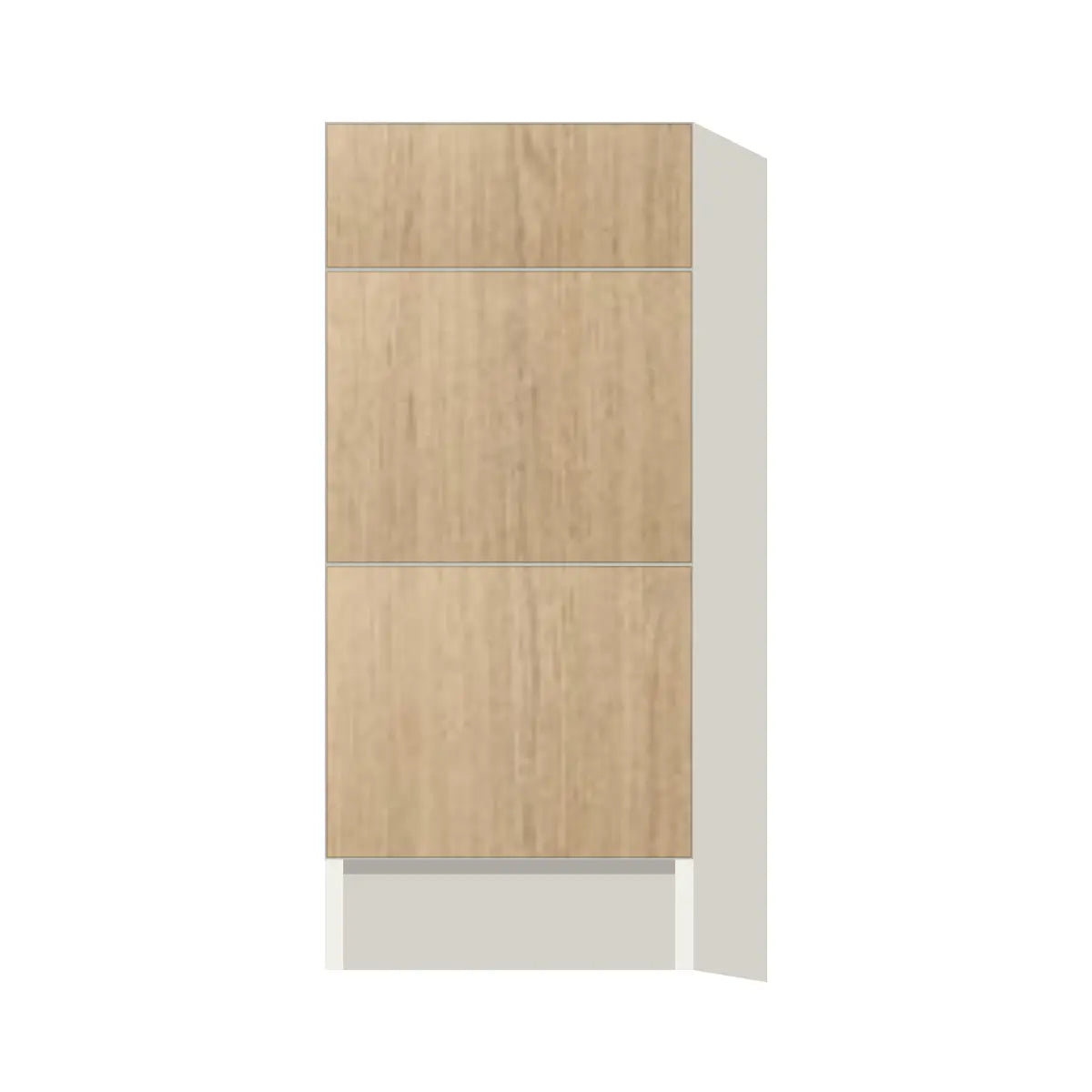Contemporary vanity 3-drawer base cabinet, Modern Oak door, L-Box (Luxury)