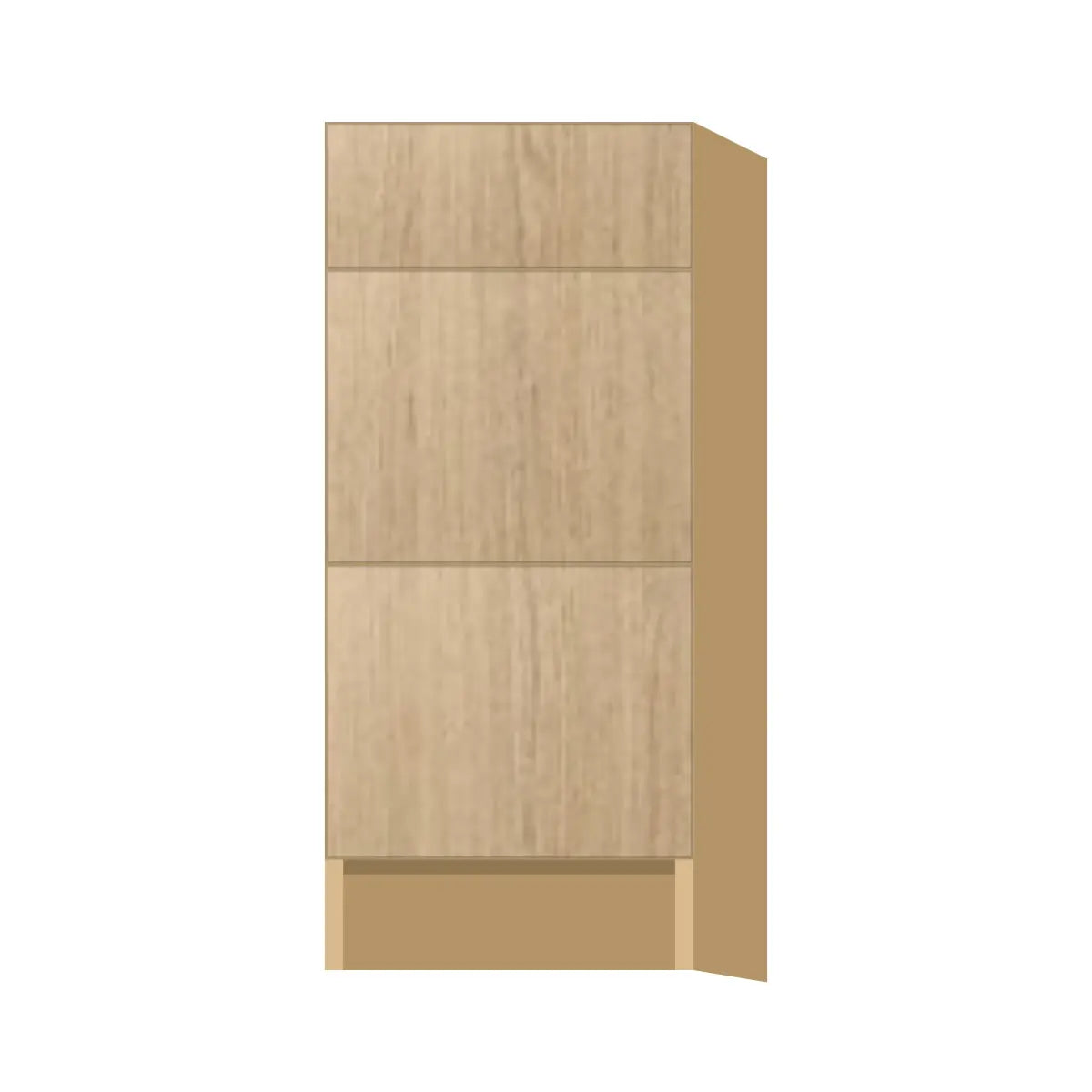 Contemporary vanity 3-drawer base cabinet, Modern Oak door, P-Box (Prestige)