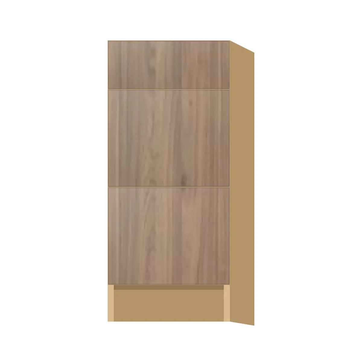 Contemporary vanity 3-drawer base cabinet, Moonnut door, P-Box (Prestige)