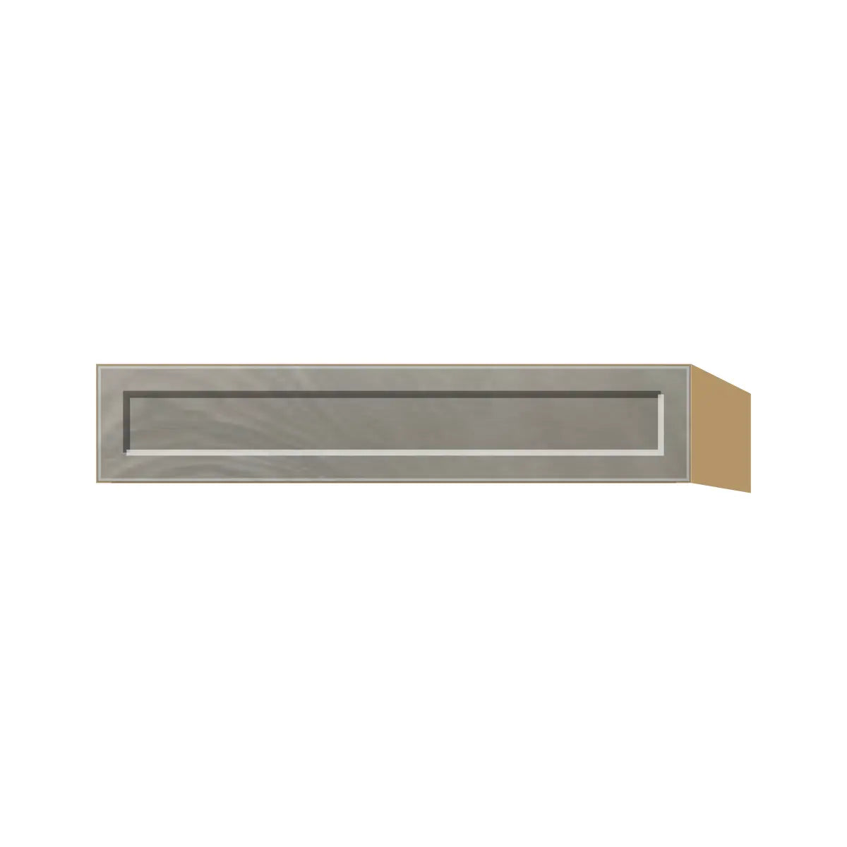 Contemporary vanity knee drawer cabinet, Genesis Weathered Oak door, P-Box (Prestige)