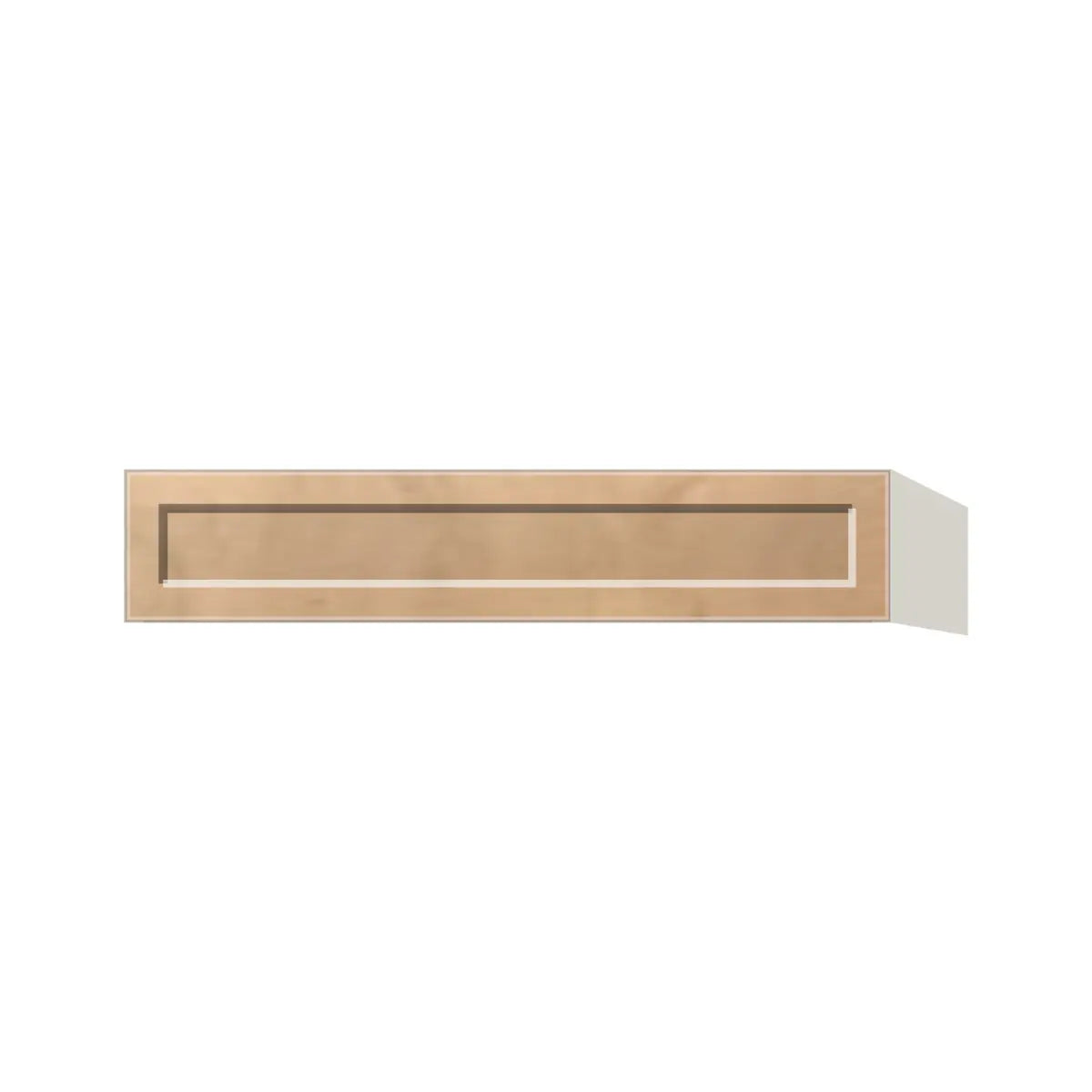 Contemporary vanity knee drawer cabinet, Natural Wood Shaker door, L-Box (Luxury)