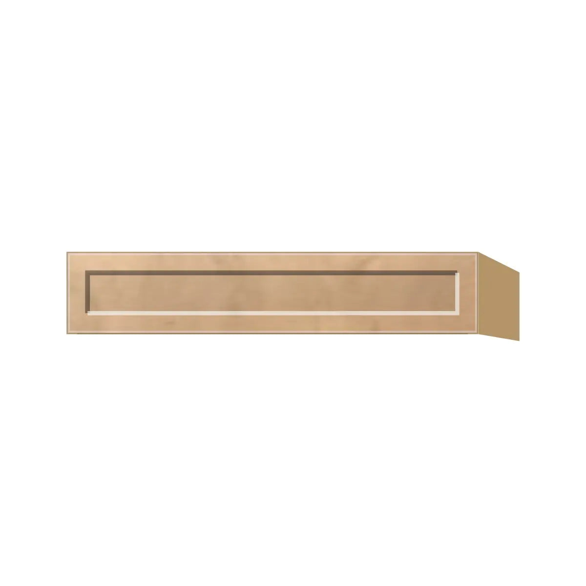 Contemporary vanity knee drawer cabinet, Natural Wood Shaker door, P-Box (Prestige)