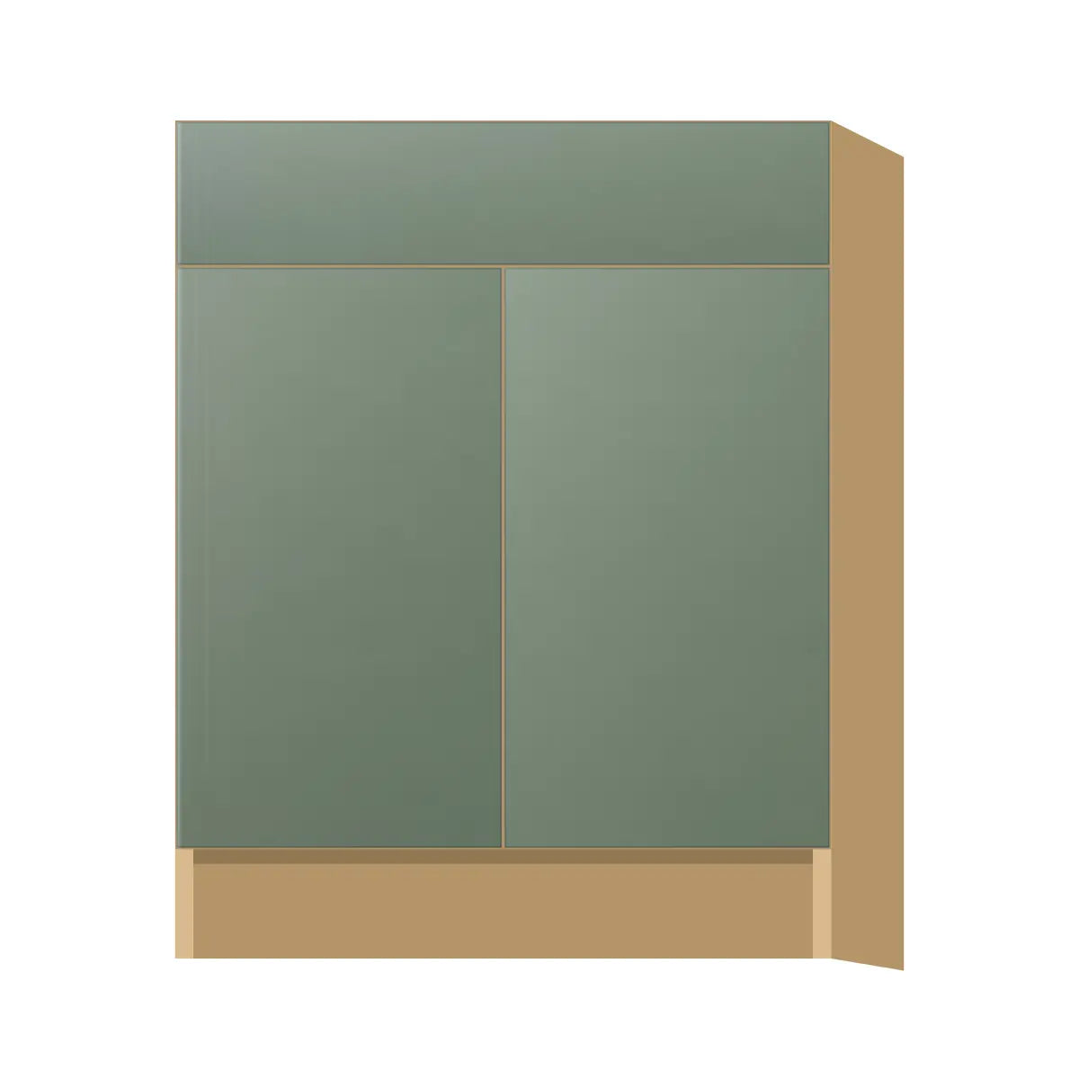 Contemporary vanity sink base cabinet, Bean Paste Green door, P-Box (Prestige)