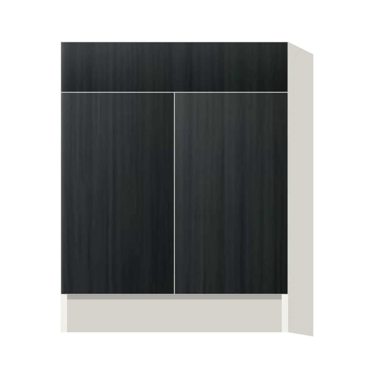 Contemporary vanity sink base cabinet, Black Grain door, L-Box (Luxury)