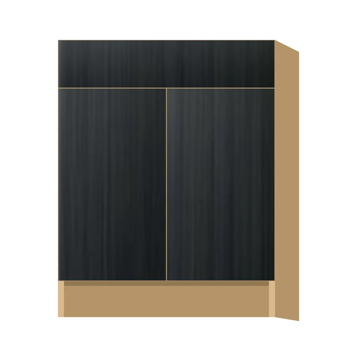 Contemporary vanity sink base cabinet, Black Grain door, P-Box (Prestige)