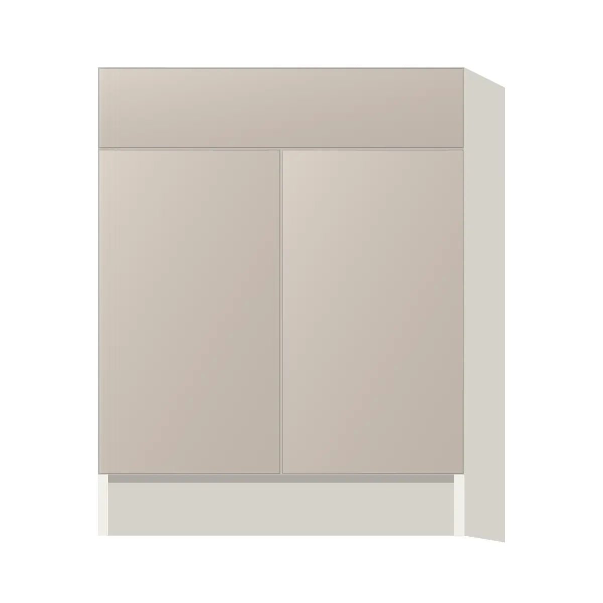 Contemporary vanity sink base cabinet, Cashmere Gray door, L-Box (Luxury)