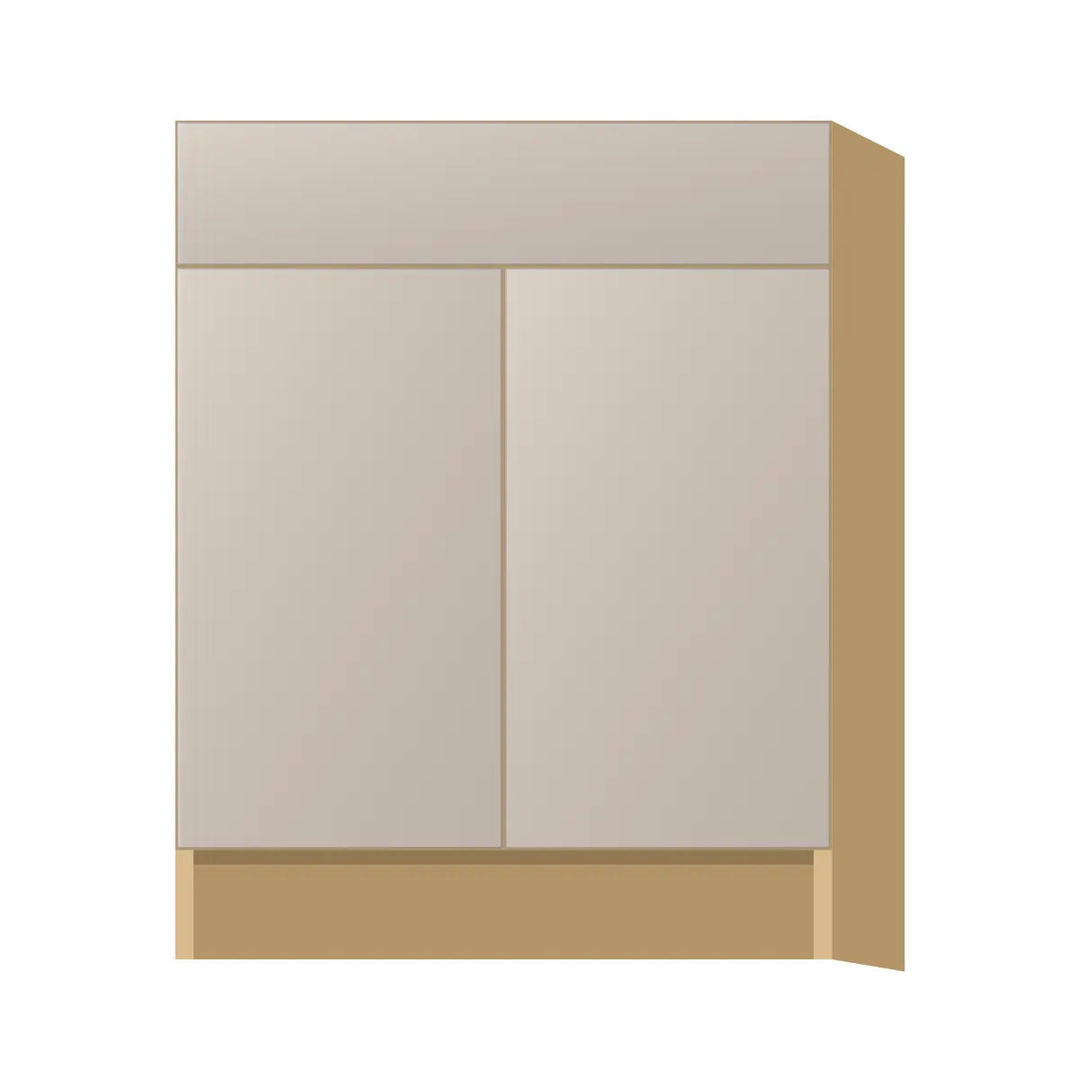 Contemporary vanity sink base cabinet, Cashmere Gray door, P-Box (Prestige)