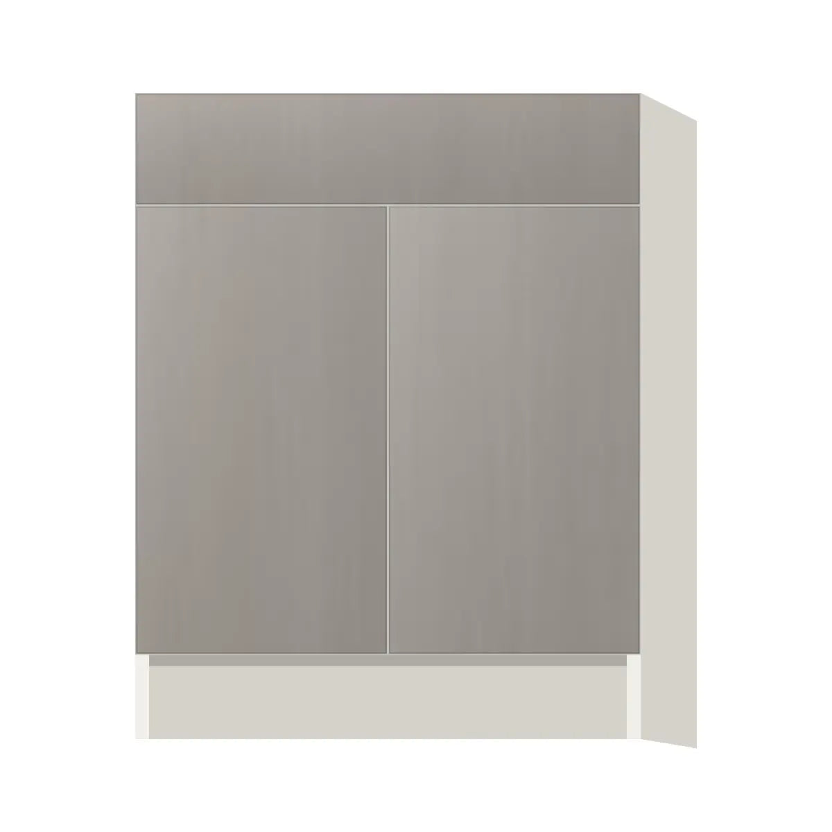 Contemporary vanity sink base cabinet, Fog Oak door, L-Box (Luxury)