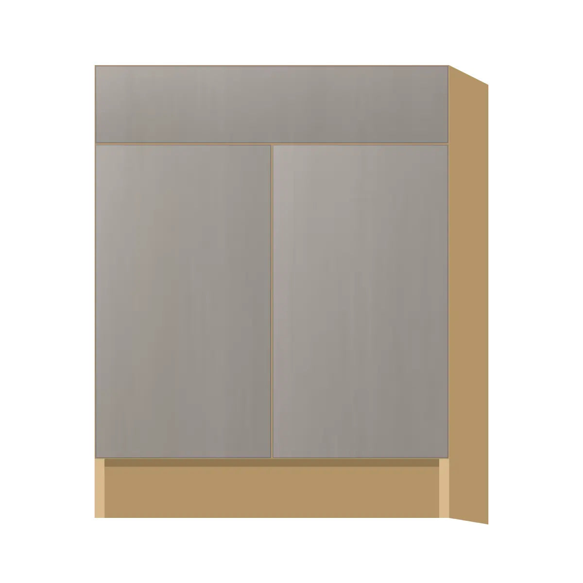 Contemporary vanity sink base cabinet, Fog Oak door, P-Box (Prestige)