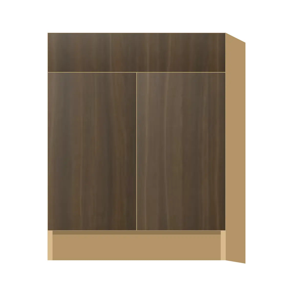 Contemporary vanity sink base cabinet, Golden Shadow door, P-Box (Prestige)