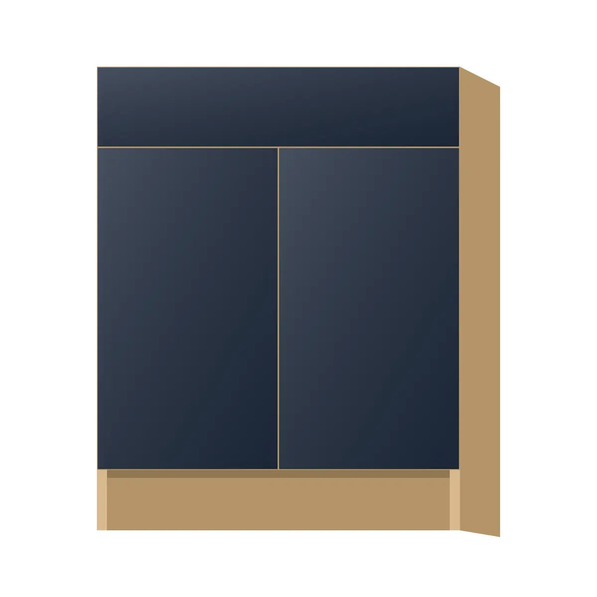 Contemporary vanity sink base cabinet, Matte Blue door, P-Box (Prestige)