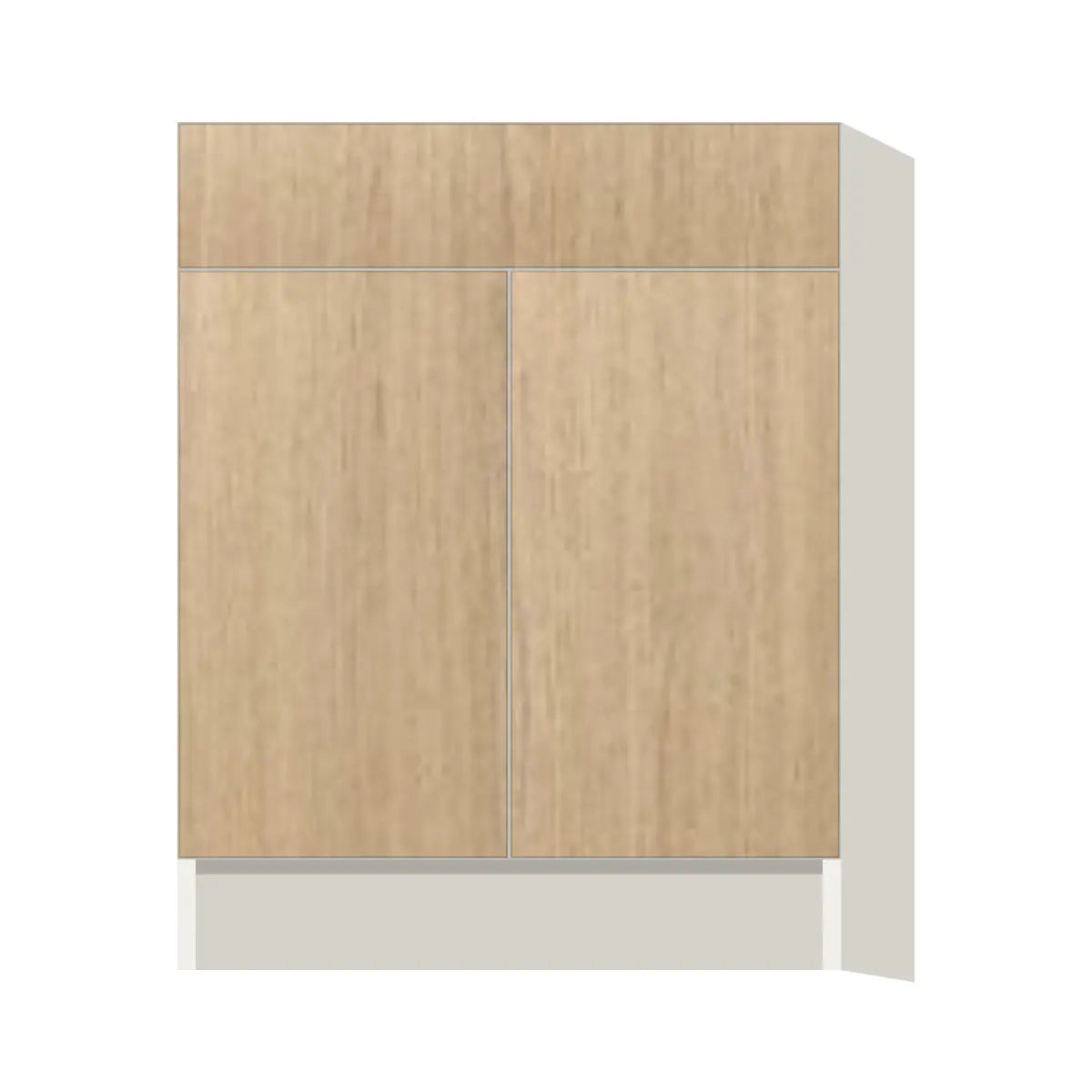 Contemporary vanity sink base cabinet, Modern Oak door, L-Box (Luxury)