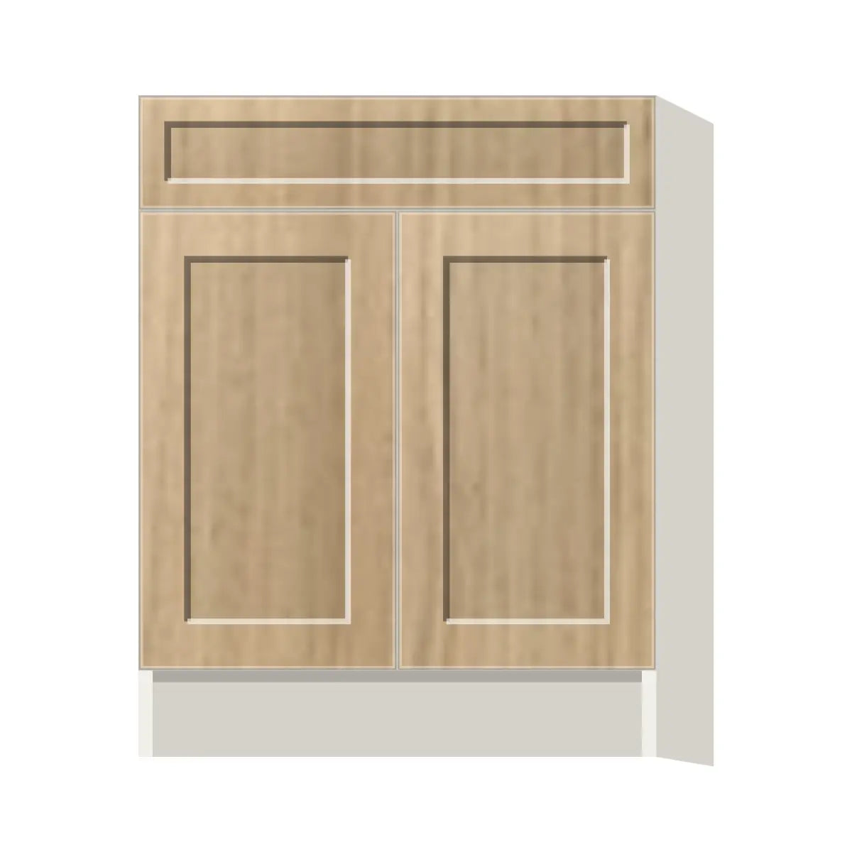Contemporary vanity sink base cabinet, Modern Oak Shaker door, L-Box (Luxury)