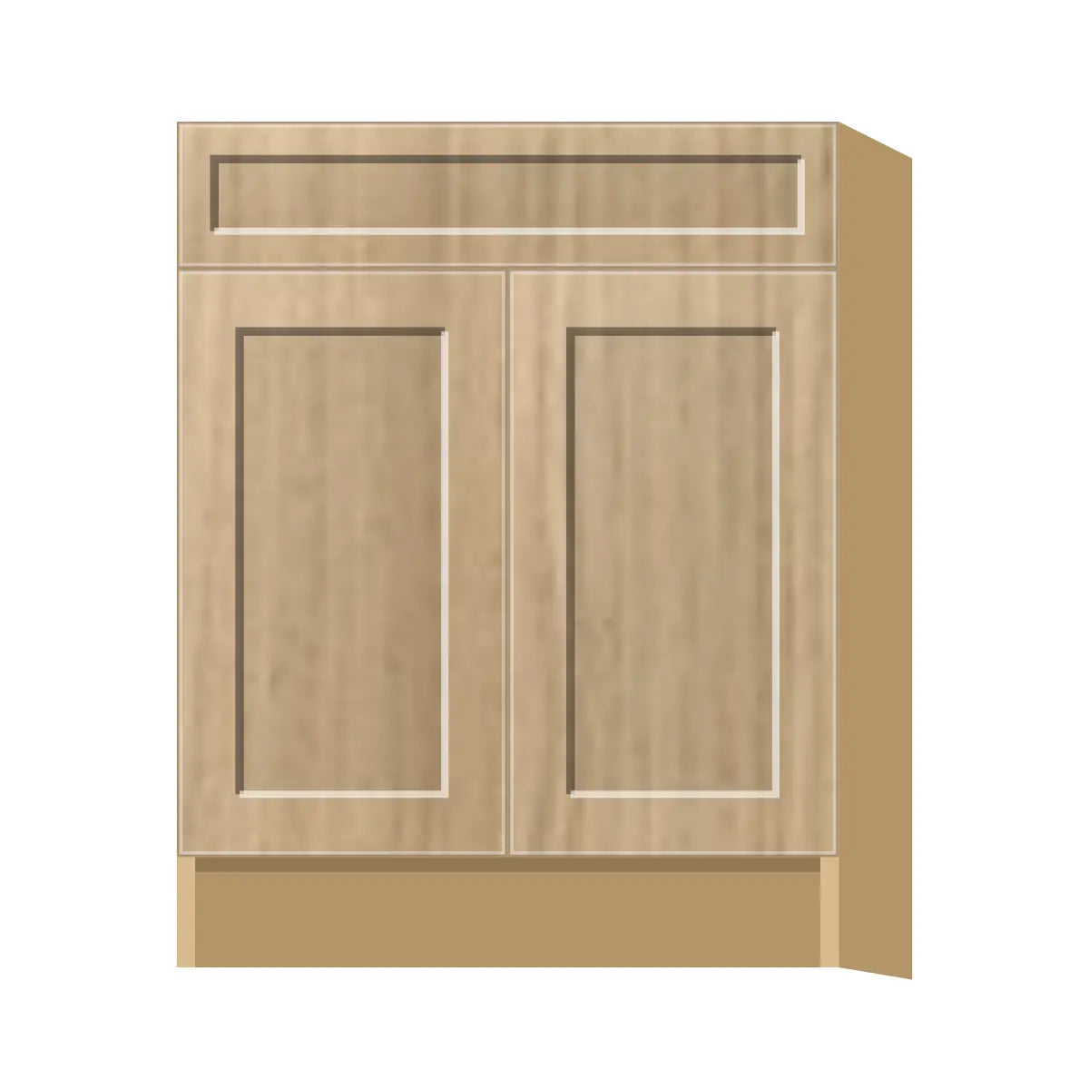 Contemporary vanity sink base cabinet, Modern Oak Shaker door, P-Box (Prestige)