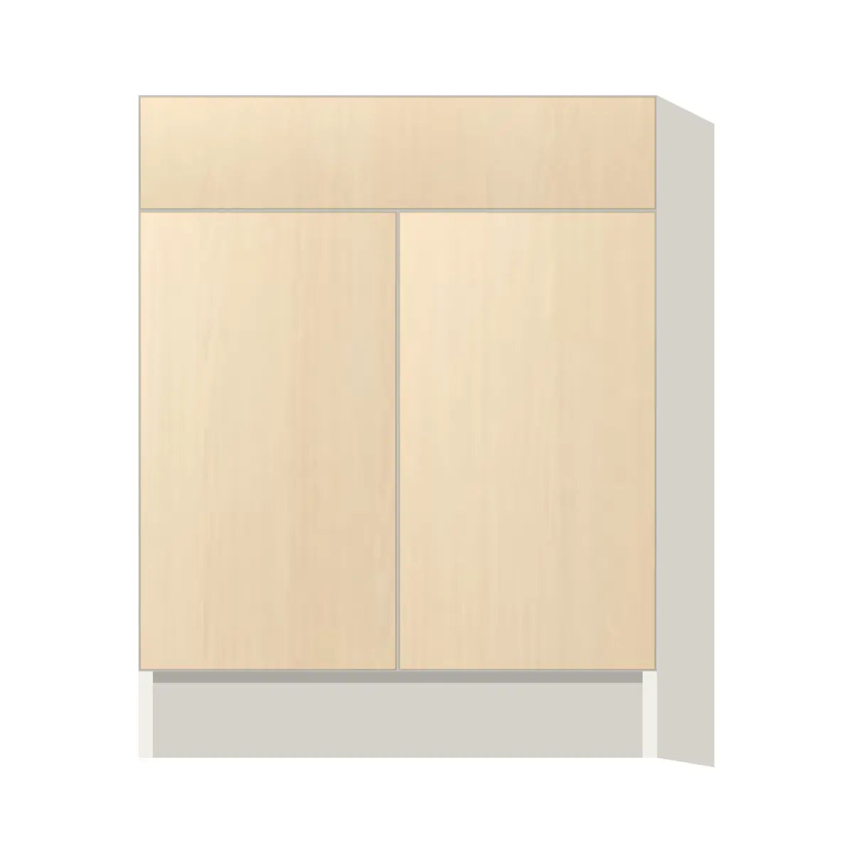 Contemporary vanity sink base cabinet, Riva Oak door, L-Box (Luxury)