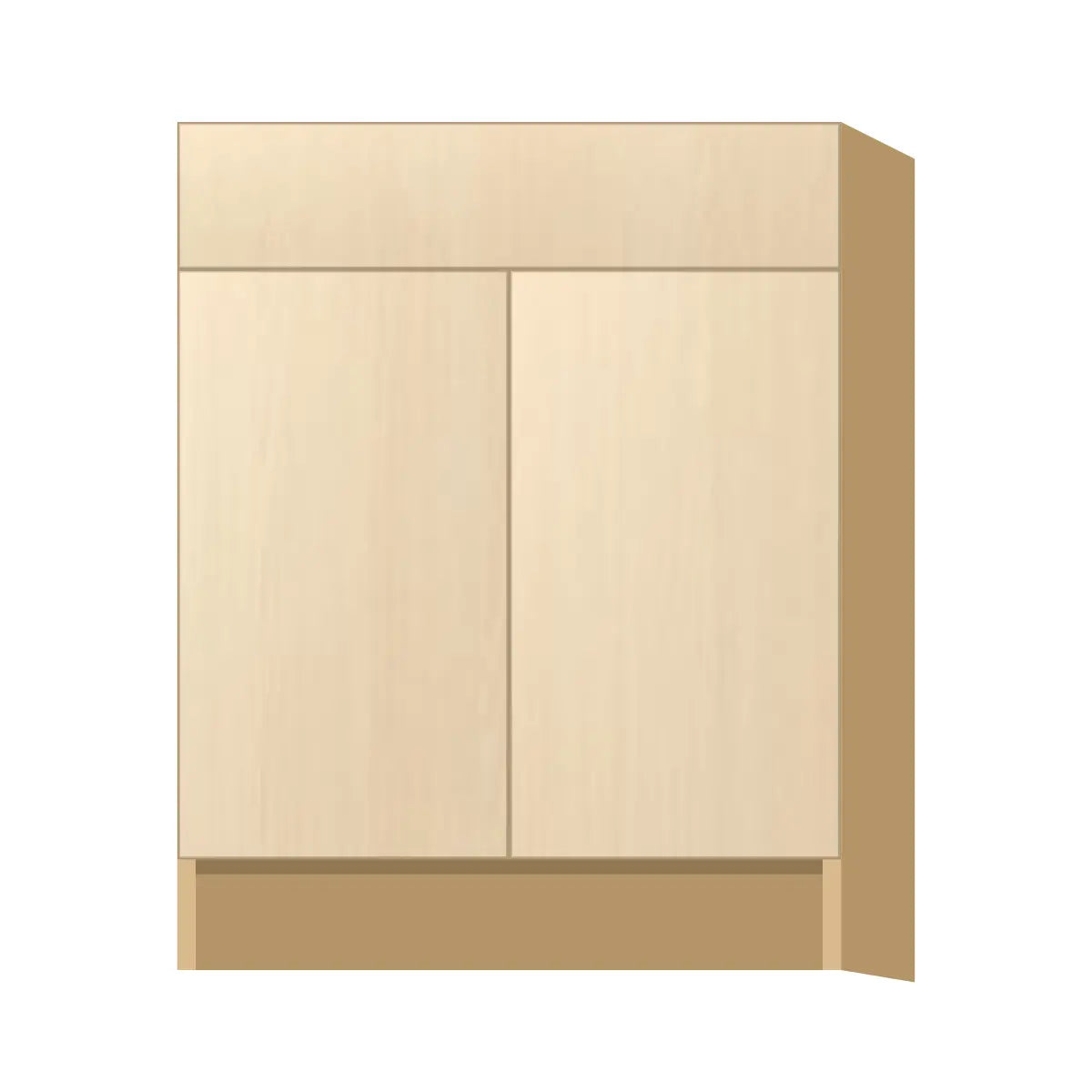 Contemporary vanity sink base cabinet, Riva Oak door, P-Box (Prestige)