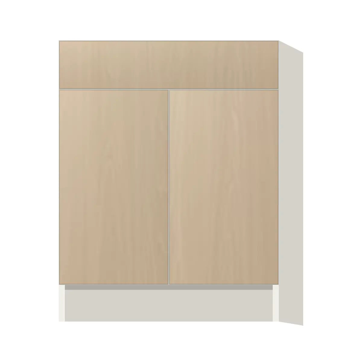Contemporary vanity sink base cabinet, Swiss Walnut door, L-Box (Luxury)