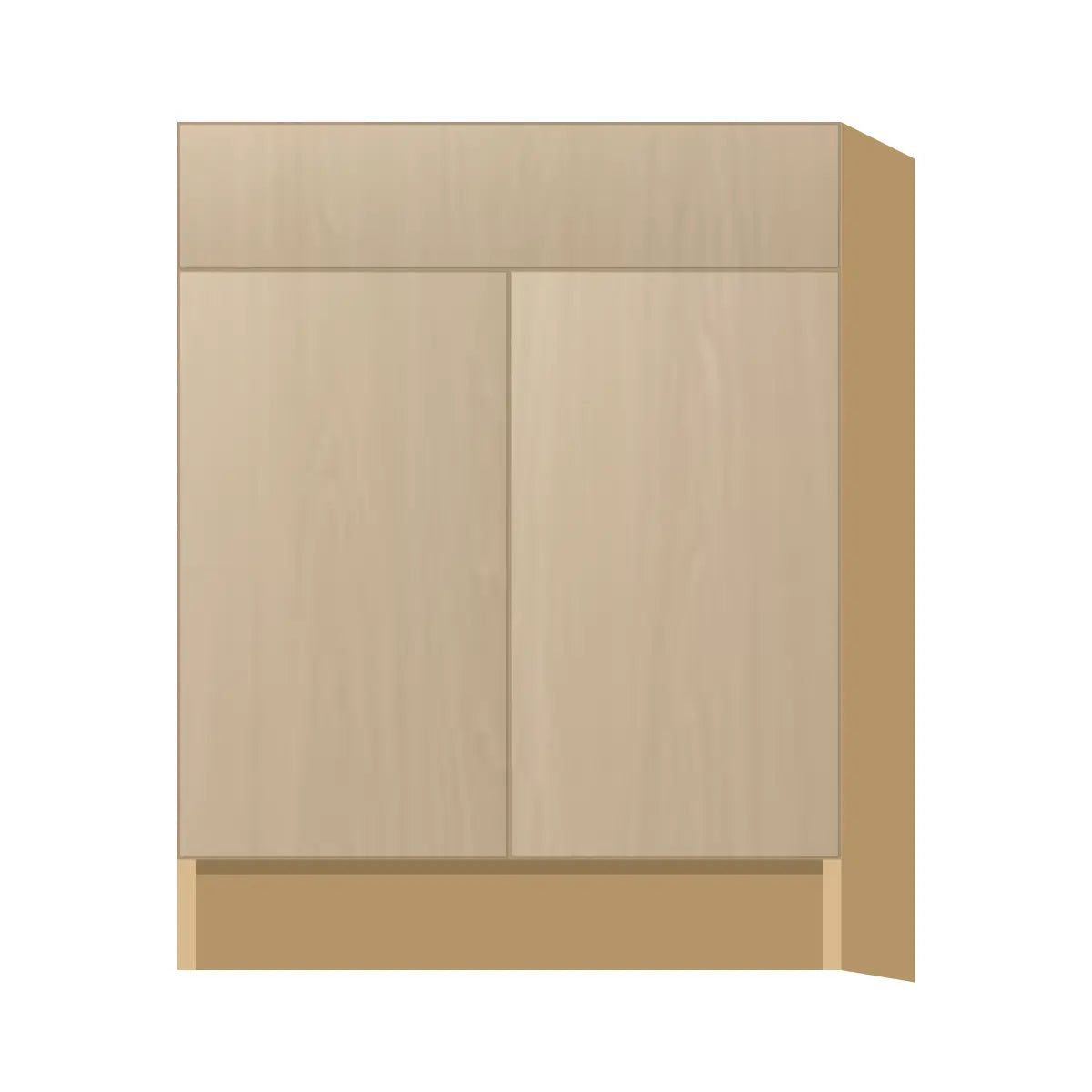 Contemporary vanity sink base cabinet, Swiss Walnut door, P-Box (Prestige)