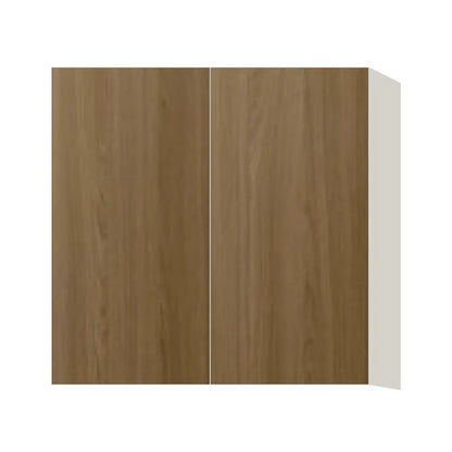 Contemporary 30" tall wall double door cabinet, Barcelona Dark Oak door, L-Box (Luxury)