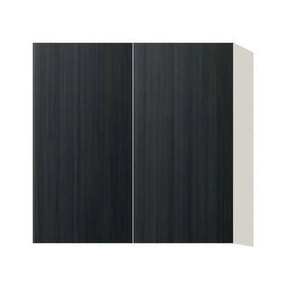 Contemporary 30" tall wall double door cabinet, Black Grain door, L-Box (Luxury)