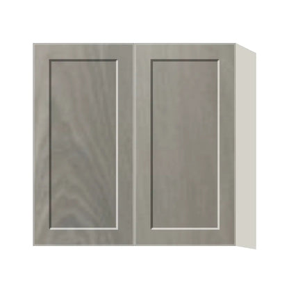 Contemporary 30" tall wall double door cabinet, Genesis Weathered Oak door, L-Box (Luxury)