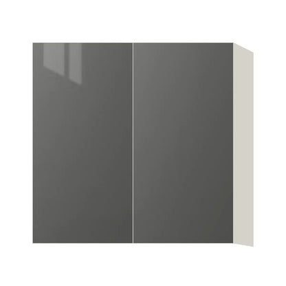 Contemporary 30" tall wall double door cabinet, Glossy Gray door, L-Box (Luxury)